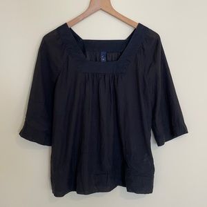 Square-neck Semi-Sheer boho top